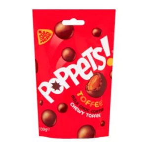 Poppets Toffee Milk Choc Coated Chewy Toffee 130g